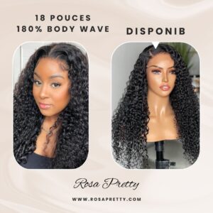 Curly Hair 18 inch black, liss Wigs 13×4 Glueless HD Lace Closure Wigs for Black Women Curly Human hair Wigs 180% Density